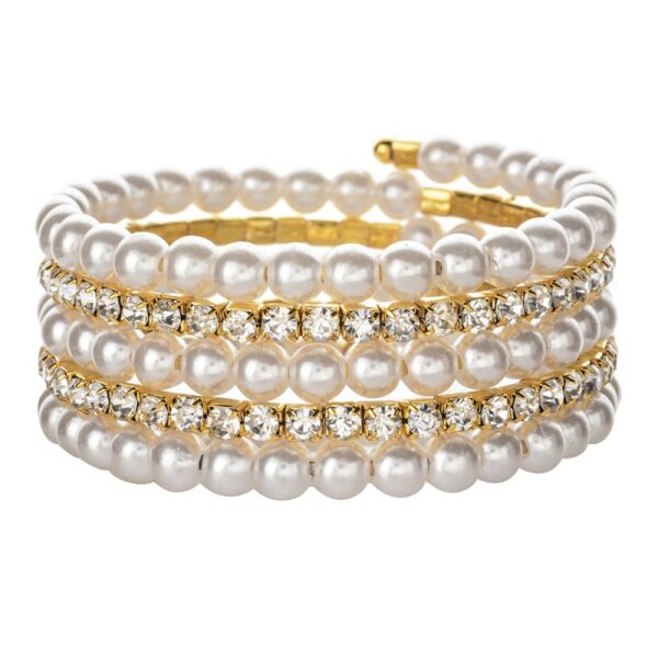 11671974063_865930288-1 Wholesale Steel Wire Elastic Thread Multilayer Pearl Rhinestone Bracelet