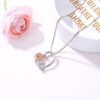 Wholesale Alloy Heart Rose Zircon Necklace