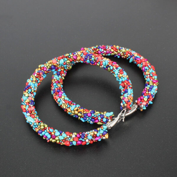 Wholesale Simple Original Stone Large Hoop Earrings
