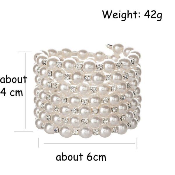Wholesale Pearl Rhinestone Multilayer Seven Rows Wound Spiral Bracelet