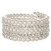 11740325088_865930288 Wholesale Steel Wire Elastic Thread Multilayer Pearl Rhinestone Bracelet