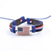 Wholesale Flag Leather Woven Adjustable Bracelet
