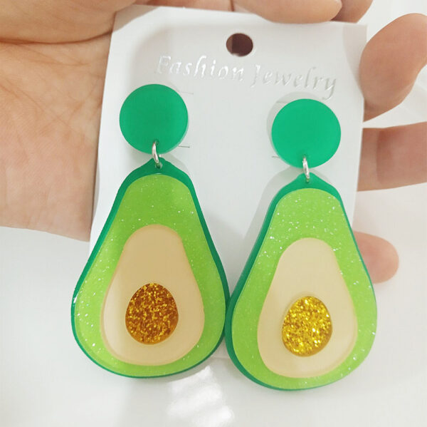 11752515904_1080191629 Wholesale Avocado Exaggerated Acrylic Earrings