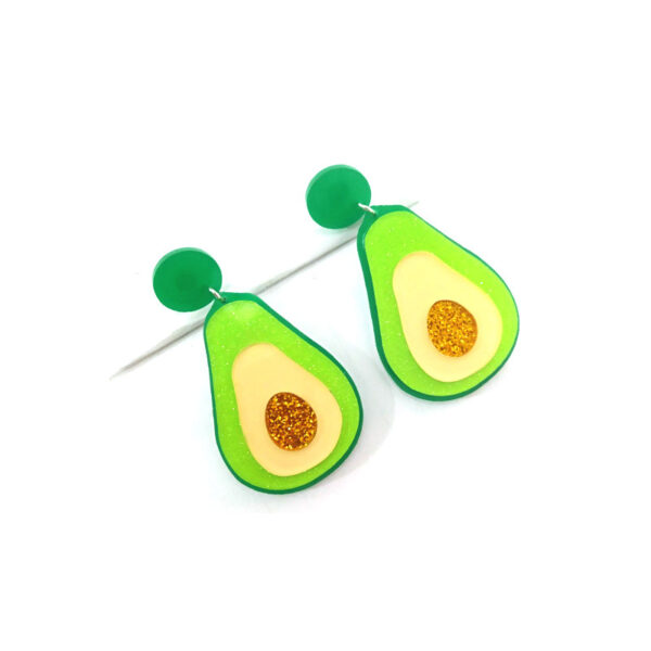 11752518811_1080191629 Wholesale Avocado Exaggerated Acrylic Earrings
