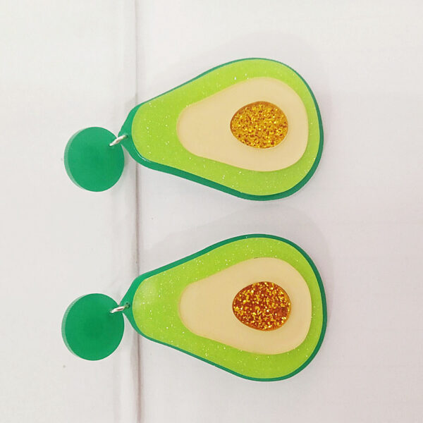 11752551057_1080191629 Wholesale Avocado Exaggerated Acrylic Earrings