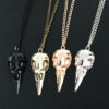 Wholesale Punk Three-dimensional Metal Crow Skull Skull Pendant Necklace