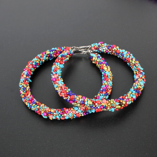 Wholesale Simple Original Stone Large Hoop Earrings