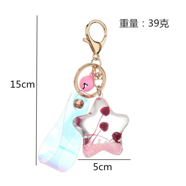 Wholesale Quicksand Glitter Acrylic Starfish Shell Keychain