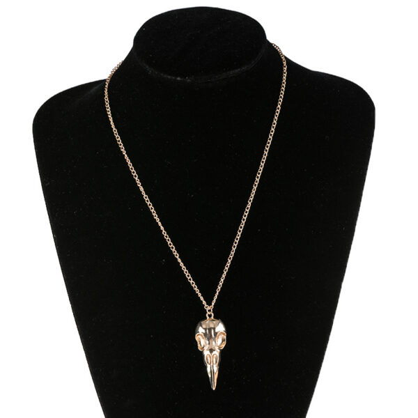 Wholesale Punk Three-dimensional Metal Crow Skull Skull Pendant Necklace