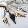 Wholesale Punk Three-dimensional Metal Crow Skull Skull Pendant Necklace