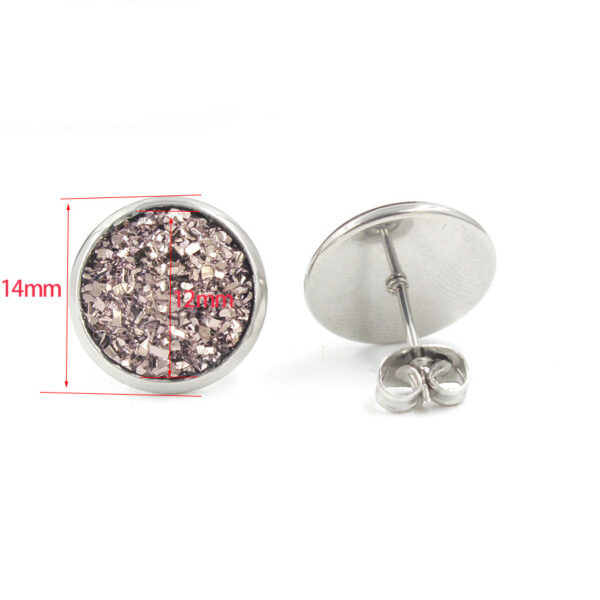 Wholesale Titanium Steel Resin Cluster Colorful Diamond Gypsophila Star Stud Earrings