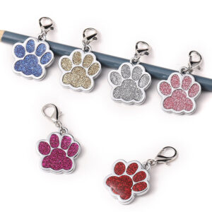 Wholesale Glitter Footprint Alloy Keychain