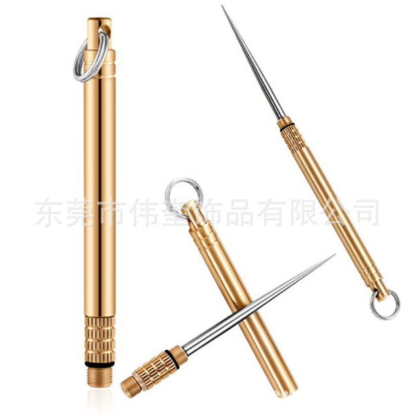 Wholesale brass integrated creative portable fruit pick stainless steel multifunctional titanium alloy toothpick
