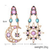 Wholesale Diamond Star Moon Helios Shape Asymmetrical Earrings