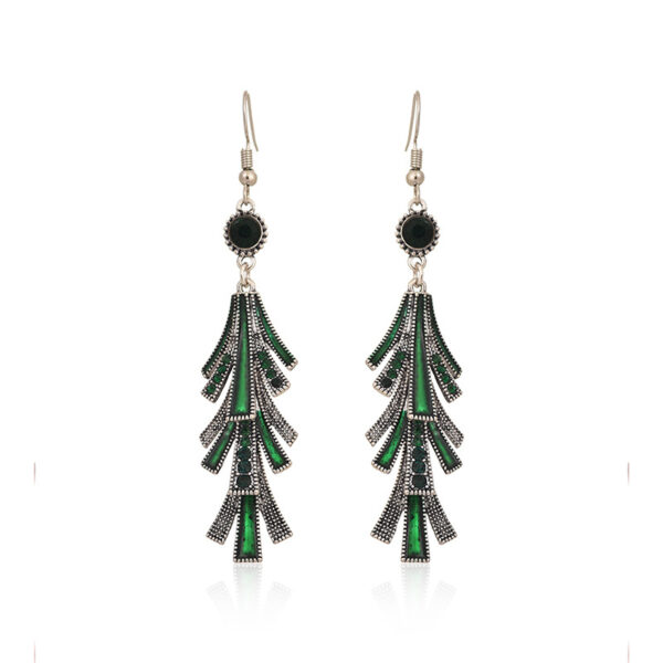 Wholesale Chinese Style Long Alloy Tassel Oil Drop Cold Style Retro Earrings