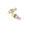 Wholesale Mosaic Geometric Colored Gemstones Earrings Alloy