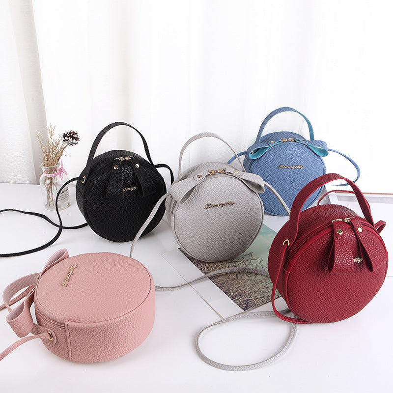 Wholesale Mini Small Bag Crossbody Litchi Pattern PU Single Shoulder Round Bag