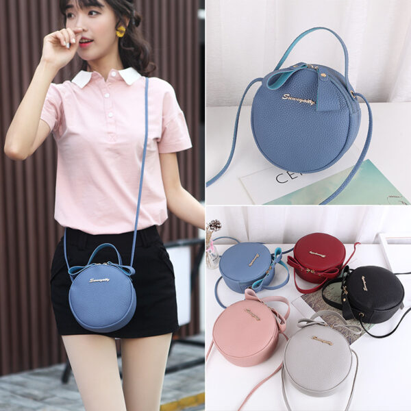 11895314839_1529527619 Wholesale Mini Small Bag Crossbody Litchi Pattern PU Single Shoulder Round Bag