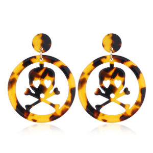 Wholesale Halloween Skull Acetate Earrings