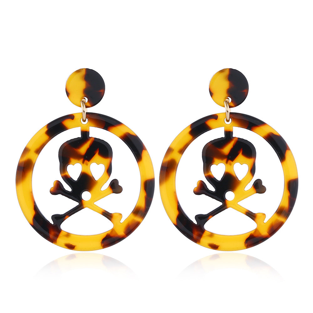 Wholesale Skull Acetate Earrings