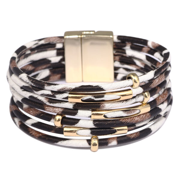 Wholesale Leopard Print Multilayer Magnetic Buckle Bacelet