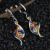 11919681601_731362266-1 Wholesale Spiral Leaf Enamel Metal Earrings