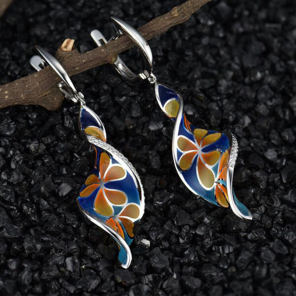 11919681601_731362266-1 Wholesale Spiral Leaf Enamel Metal Earrings