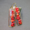 Wholesale Colored Tourmaline Crushed Stones Metal Earrings