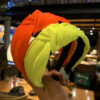 11948536851_1956788053 Wholesale Fluorescent Cloth Middle Knot Hairband Solid Color Fabric Headband