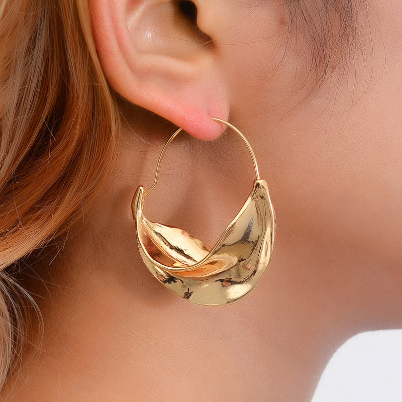 Wholesale Irregular Alloy Flower Basket Earrings