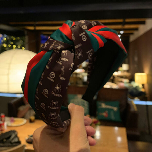 11980922510_1956788053 Wholesale Middle Knot Hair with Wide Edge Red Green Contrasting Fabric Headband
