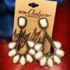 11998760422_731362266 Wholesale 18k antique gold ivory white turquoise alloy Earrings