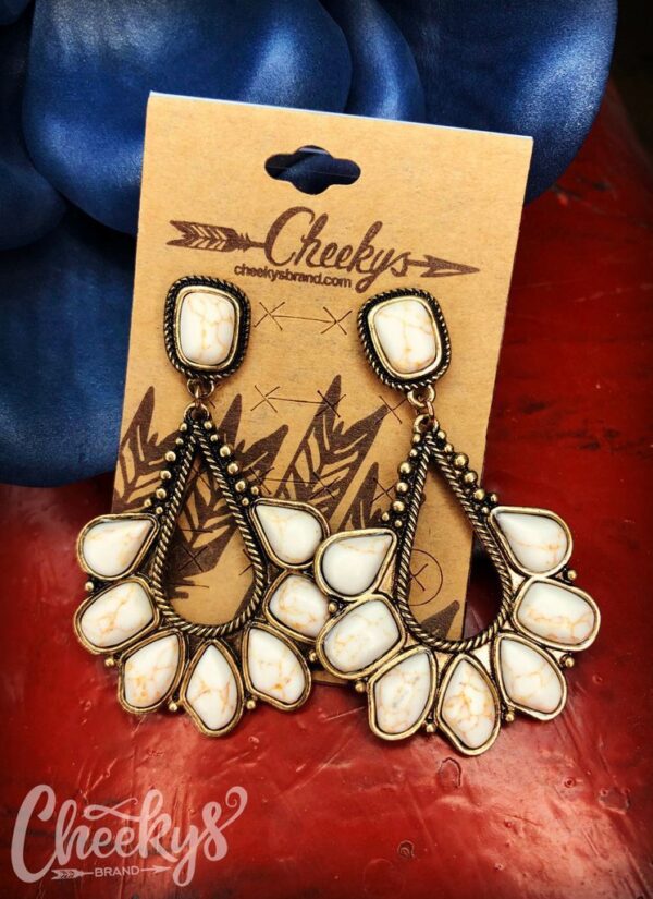 11998760422_731362266 Wholesale 18k antique gold ivory white turquoise alloy Earrings