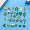 Wholesale Drip Oil Green Cartoon Plant Animal Alloy DIY Necklace Bracelet Pendant