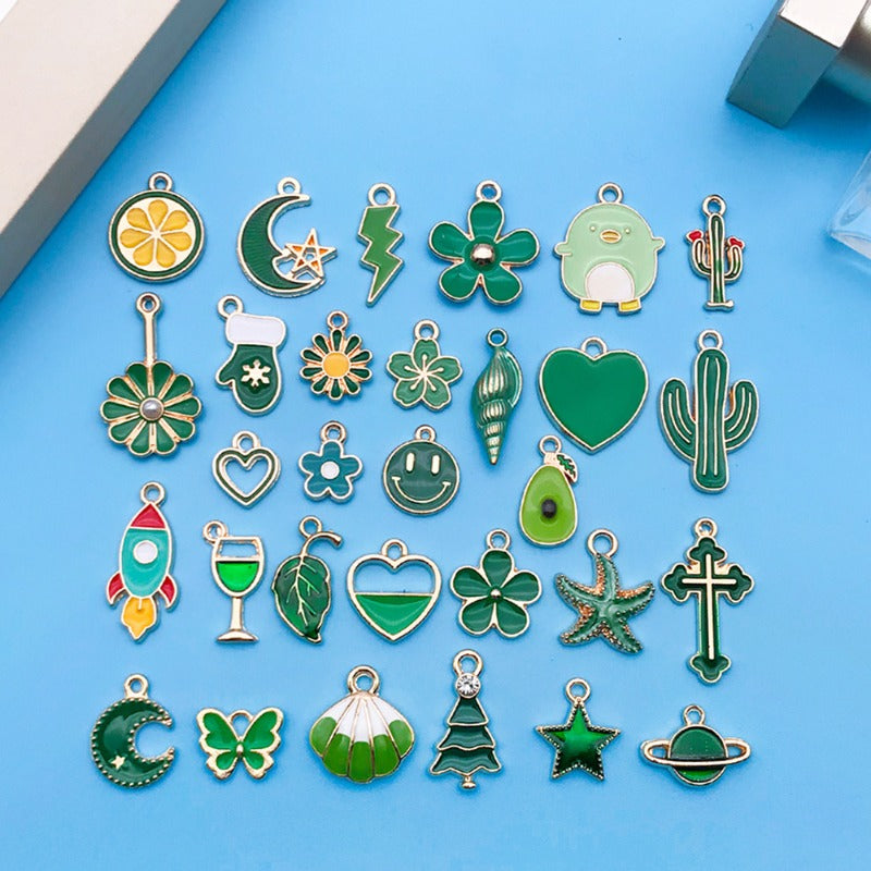 Wholesale ip Oil Green Cartoon Plant Animal Alloy DIY Necklace Bracelet Pendant