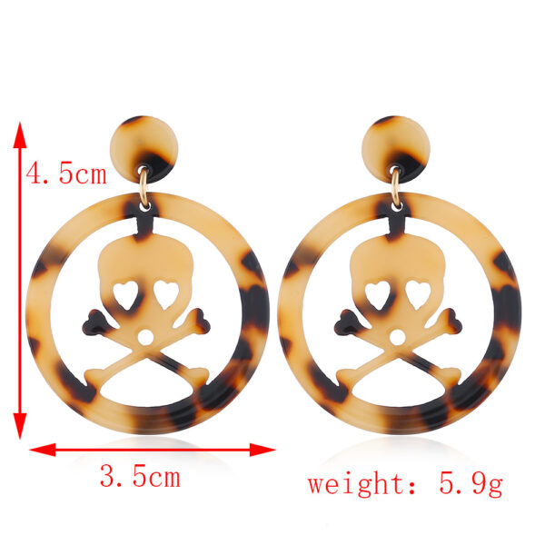 Wholesale Halloween Skull Acetate Earrings