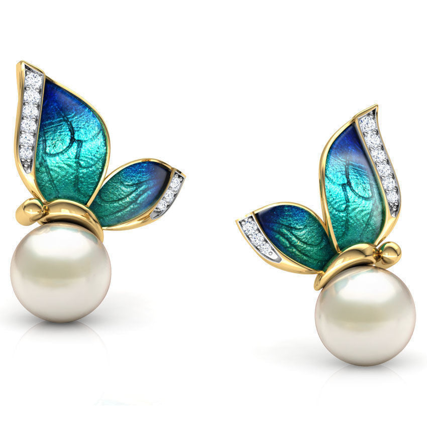 Wholesale Butterfly op Oil Alloy Earrings