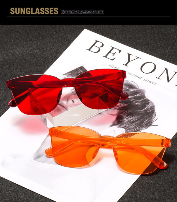 12029308356_294450922 Wholesale PC Candy Color Adult All In One Rimless Sunglasses
