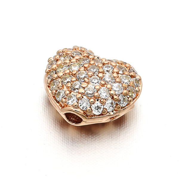 Wholesale Copper Micro Inlaid Peach Heart Beads