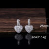 Wholesale Set Zirconia Diamond Heart Copper Earrings