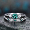 Wholesale Fashion Zircon Two Piece Micropaved Emerald Ring