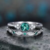 Wholesale Fashion Zircon Two Piece Micropaved Emerald Ring