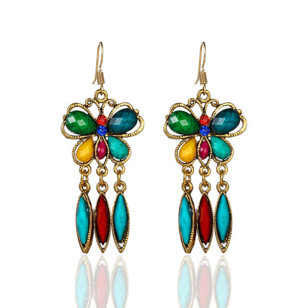 Wholesale Creative Personality Exaggerated Ethnic Style Butterfly Hole Green Acrylic Simple European and American Earrings