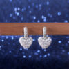 Wholesale Set Zirconia Diamond Heart Copper Earrings