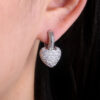 Wholesale Set Zirconia Diamond Heart Copper Earrings