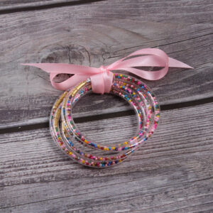 Pink colored beads