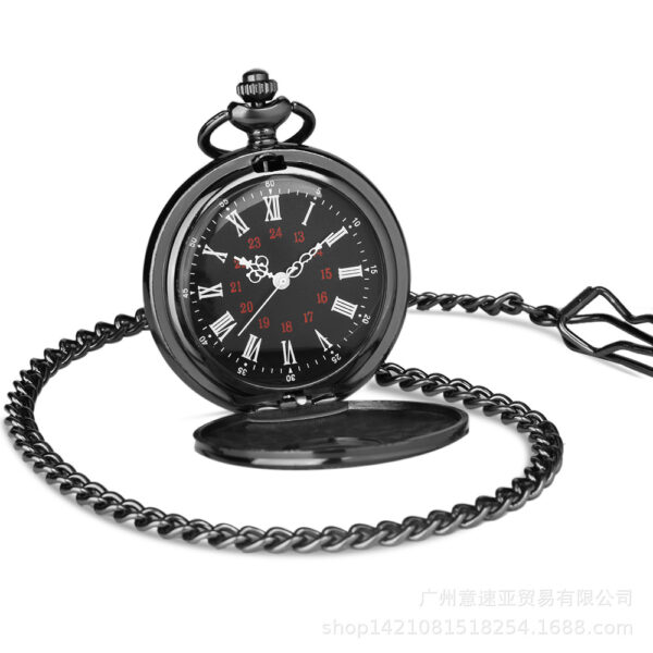 Wholesale Roman Numeral Double Display Men's Alloy Retro Necklace Pocket Watch