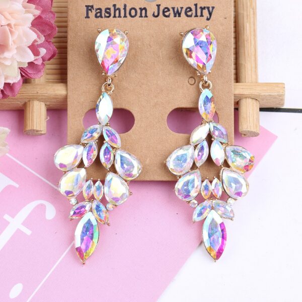 12140589794_1953434383-1 Wholesale Crystal Rhombus Zinc Alloy Earrings