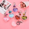 Wholesale Acrylic Into Oil Heart Glitter Keychains