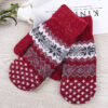 Wholesale Double Layer Thick Warm Pack Mittens Wool Gloves